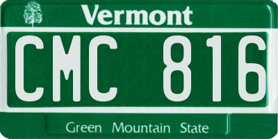 VT license plate CMC816