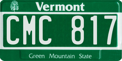 VT license plate CMC817