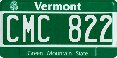 VT license plate CMC822