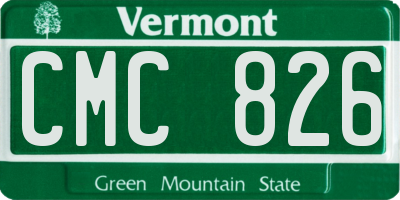 VT license plate CMC826
