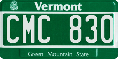 VT license plate CMC830