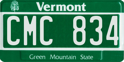 VT license plate CMC834