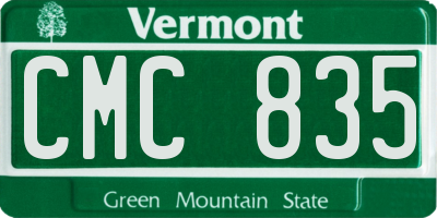 VT license plate CMC835