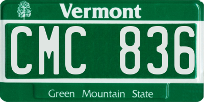 VT license plate CMC836