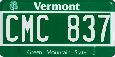 VT license plate CMC837