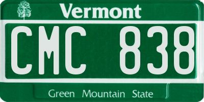 VT license plate CMC838