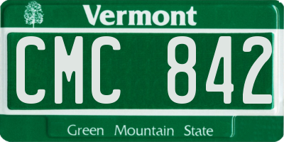VT license plate CMC842
