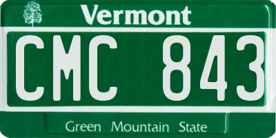 VT license plate CMC843