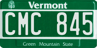 VT license plate CMC845
