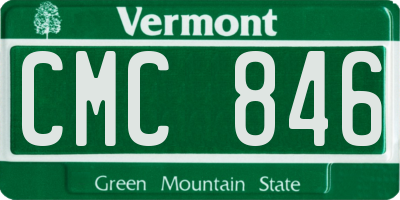 VT license plate CMC846
