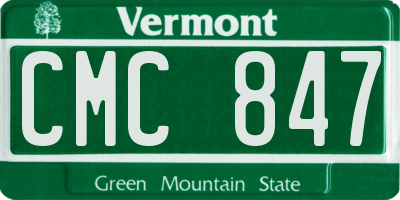 VT license plate CMC847