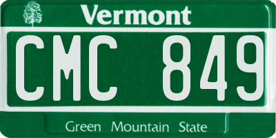 VT license plate CMC849