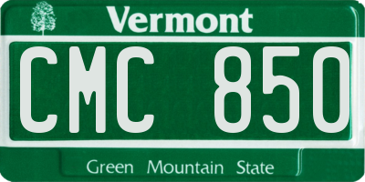 VT license plate CMC850