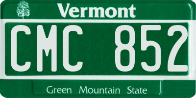 VT license plate CMC852