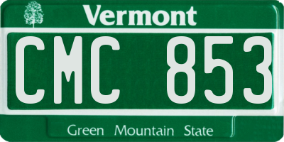 VT license plate CMC853