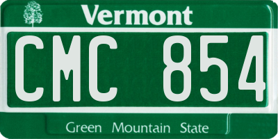 VT license plate CMC854