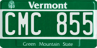 VT license plate CMC855