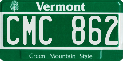 VT license plate CMC862