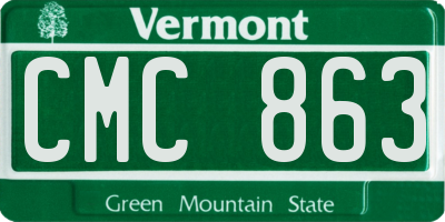 VT license plate CMC863