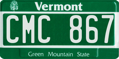 VT license plate CMC867