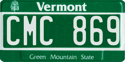 VT license plate CMC869