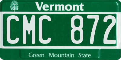VT license plate CMC872