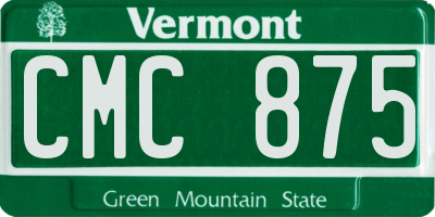 VT license plate CMC875