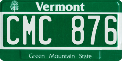 VT license plate CMC876