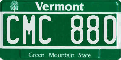 VT license plate CMC880