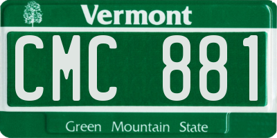 VT license plate CMC881