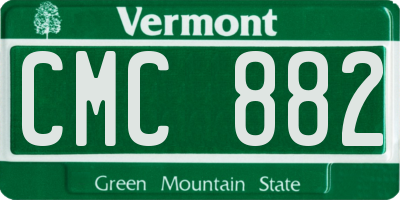 VT license plate CMC882