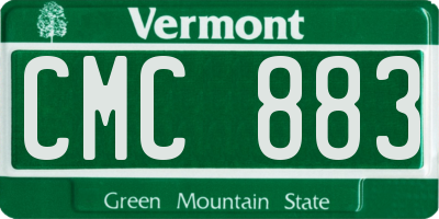 VT license plate CMC883