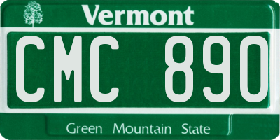 VT license plate CMC890