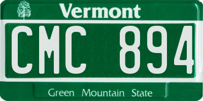 VT license plate CMC894