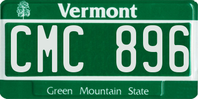 VT license plate CMC896