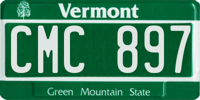 VT license plate CMC897