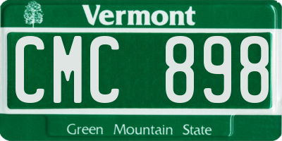 VT license plate CMC898