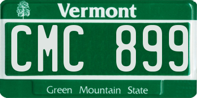 VT license plate CMC899