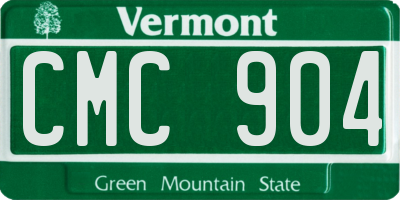VT license plate CMC904