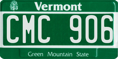 VT license plate CMC906