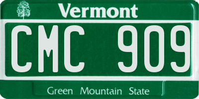 VT license plate CMC909