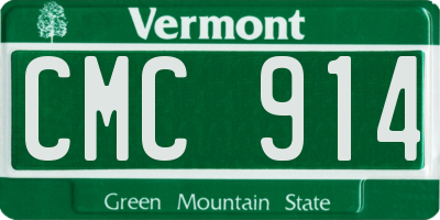 VT license plate CMC914
