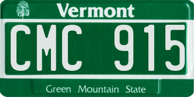 VT license plate CMC915