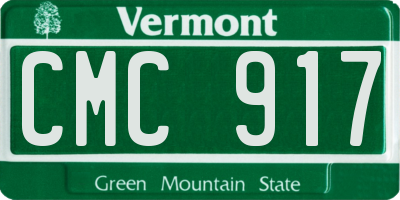 VT license plate CMC917