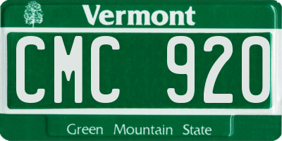 VT license plate CMC920