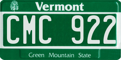 VT license plate CMC922