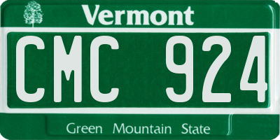 VT license plate CMC924