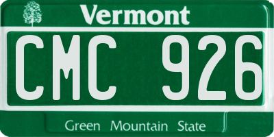 VT license plate CMC926