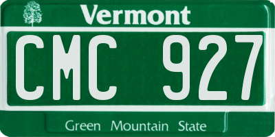 VT license plate CMC927