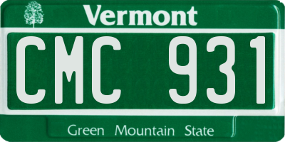 VT license plate CMC931